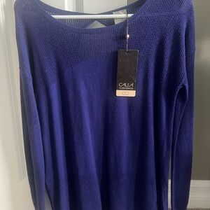 CALIA by Carrie Underwood Mesh Purple Sweater